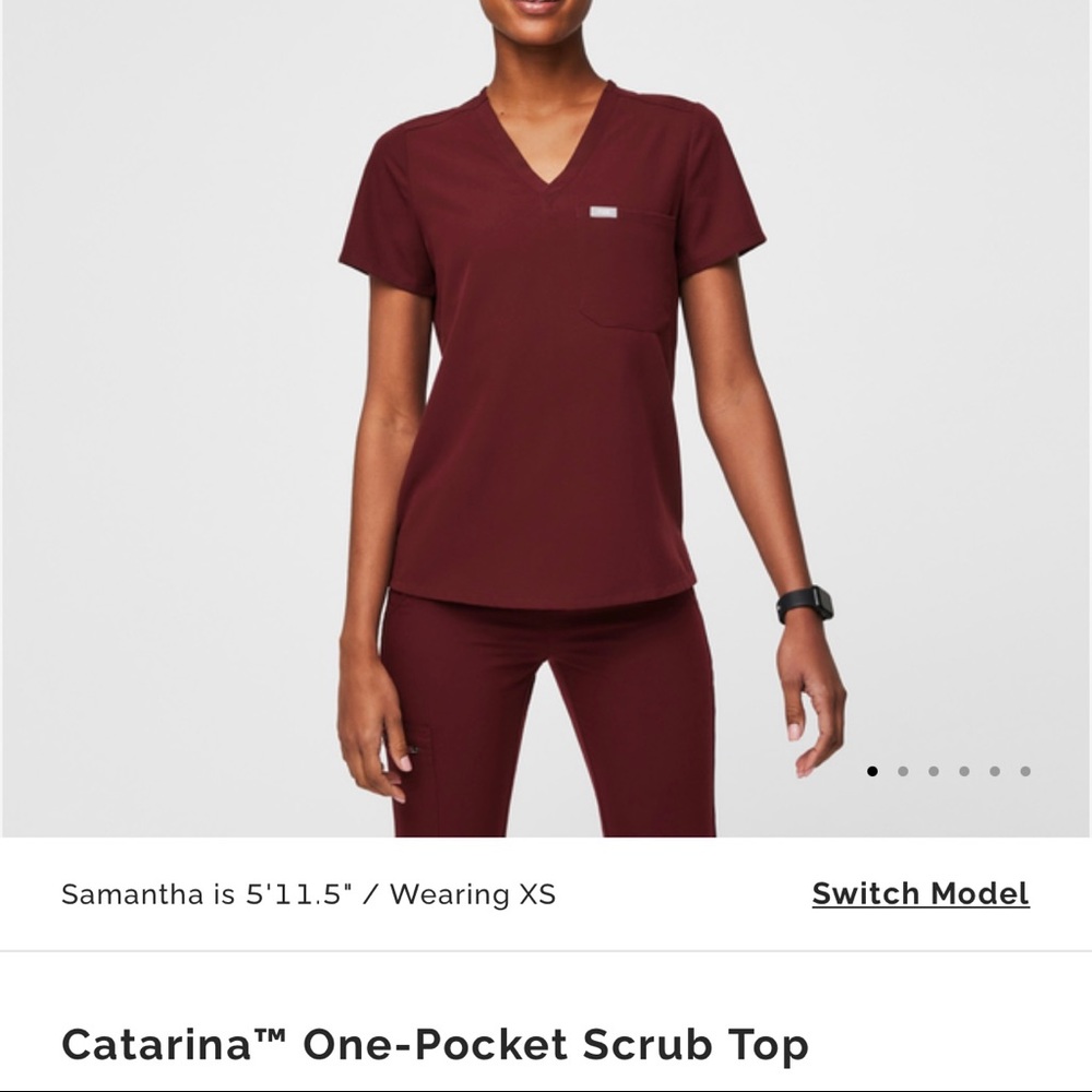 Figs scrub set in Burgandy. Excellent used condition. XXL top/Xl joggers.